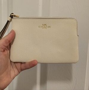 Coach Chalk Wristlet with Gold Accents